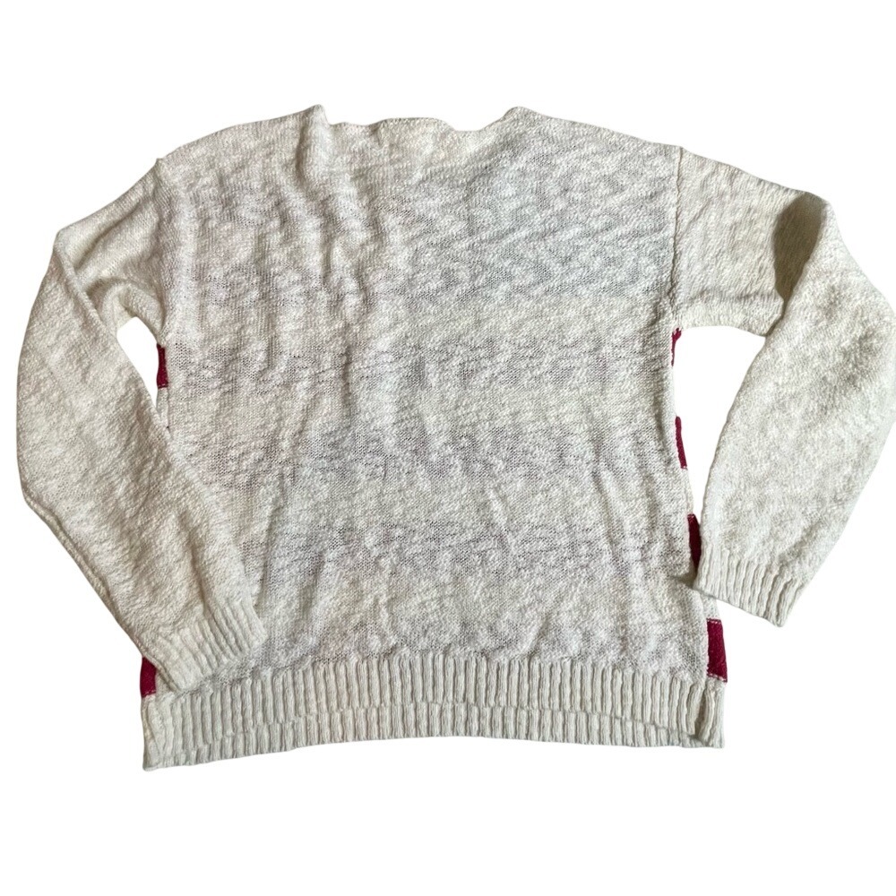 Lucky Brand Womens American Flag Knit Sweater Red White Blue Medium NEW - Picture 2 of 6